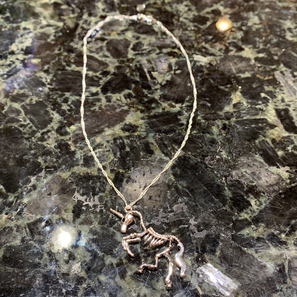 NWT Silver Unicorn Skeleton Pendant - Picture 5 of 6